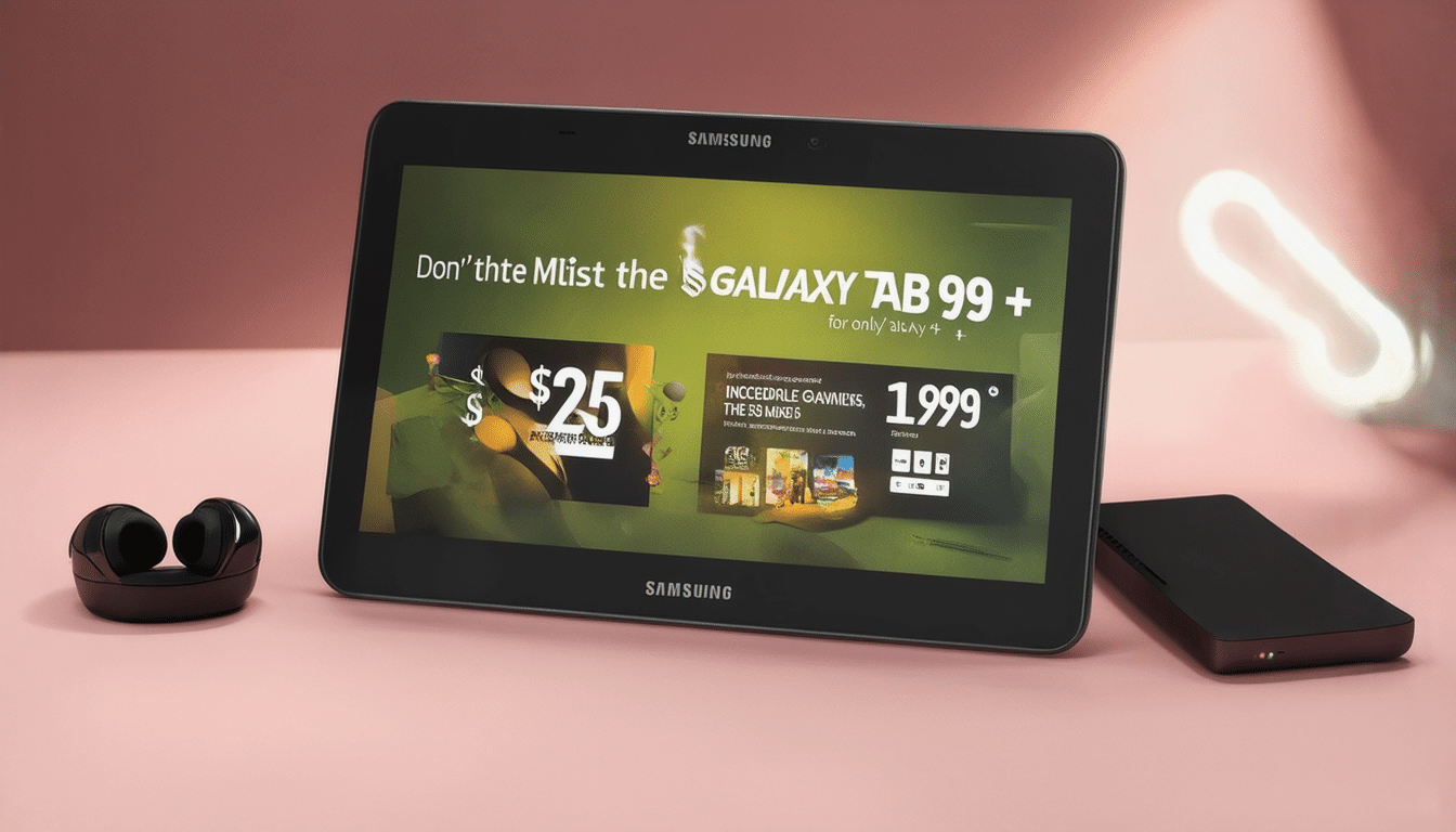 profitez de cette offre incroyable sur la samsung galaxy tab a9+ à seulement 149 $ ! ne laissez pas passer cette occasion de vous offrir une tablette performante et polyvalente. commandez dès maintenant pour bénéficier de ce prix exceptionnel et découvrez toutes les fonctionnalités de cette tablette haut de gamme.